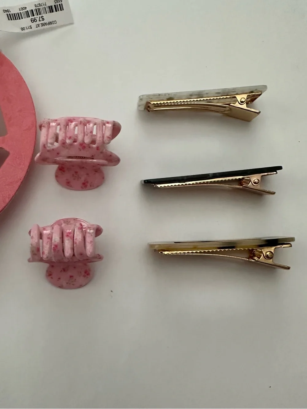Pink Linen Small Hair Claws and Clips Bundle Pinks